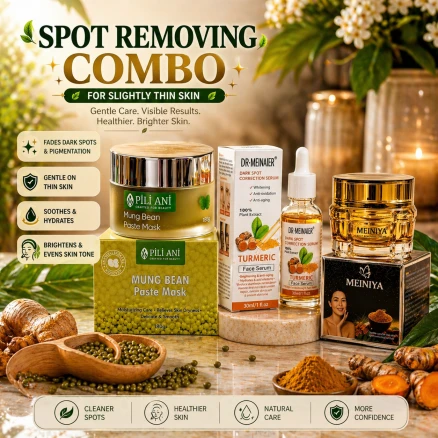 Spot Removing Combo (Meinia Spot Remove Cream+ Mung Bean Paste Mask+ Dark Spot Correction Serum)